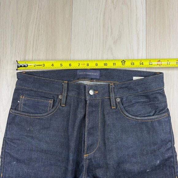 Thom Sweeney Mens Blue Candiani Denim Stretch Straight Leg Jeans Size 31/32 - Picture 10 of 12